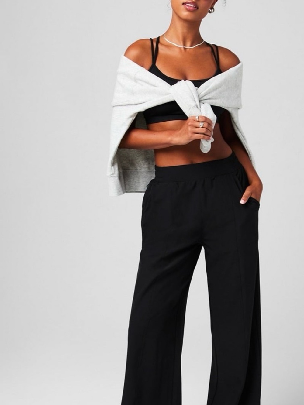 Fabletics Black Relaxed-Fit Wide Leg Pants